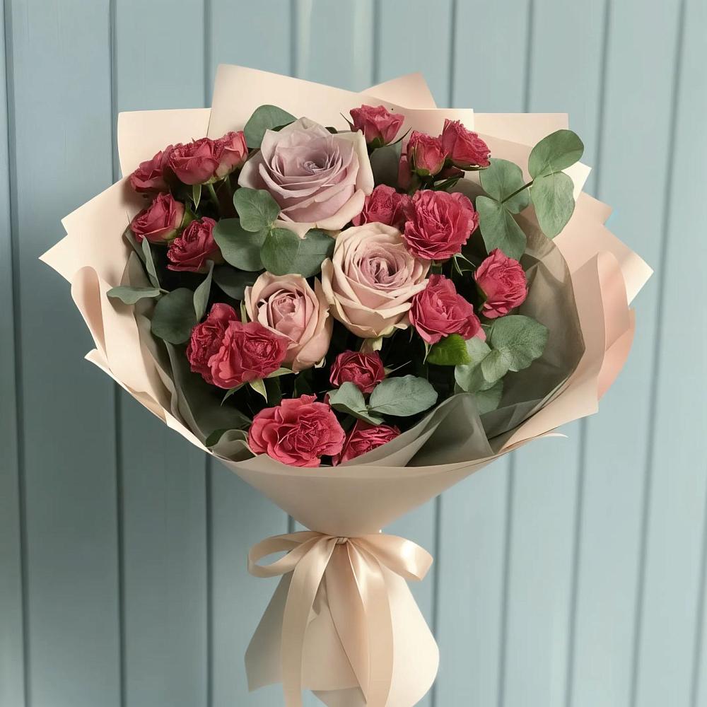 Букет цветов из: Гвоздики и Розы в Вахтане