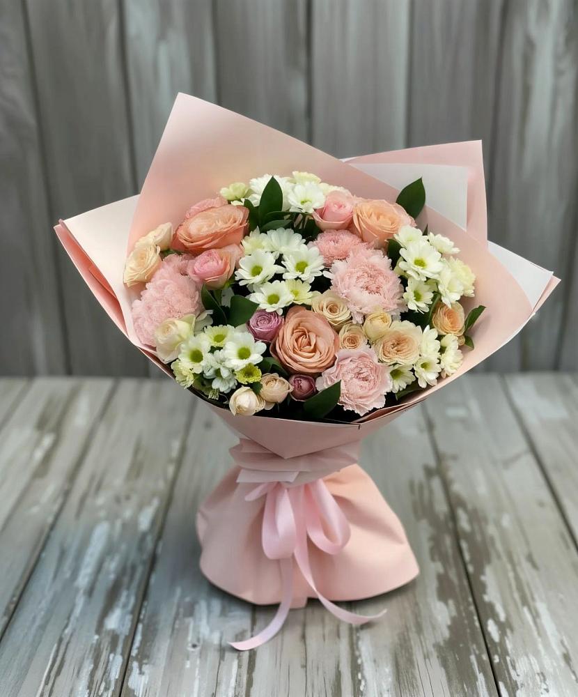 Букет цветов из: Гвоздики, Розы и Хризантемы в Вахтане