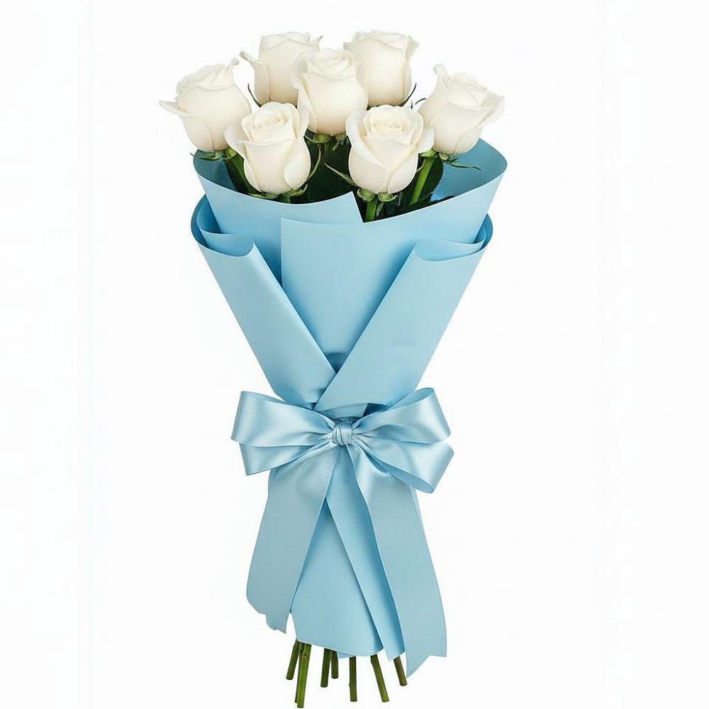 Букет 7 белых роз Проуд в Вахтане