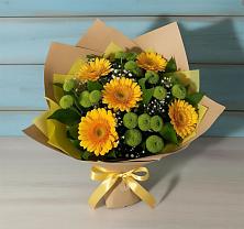 Букет цветов из:  Герберы и Хризантемы в Вахтане