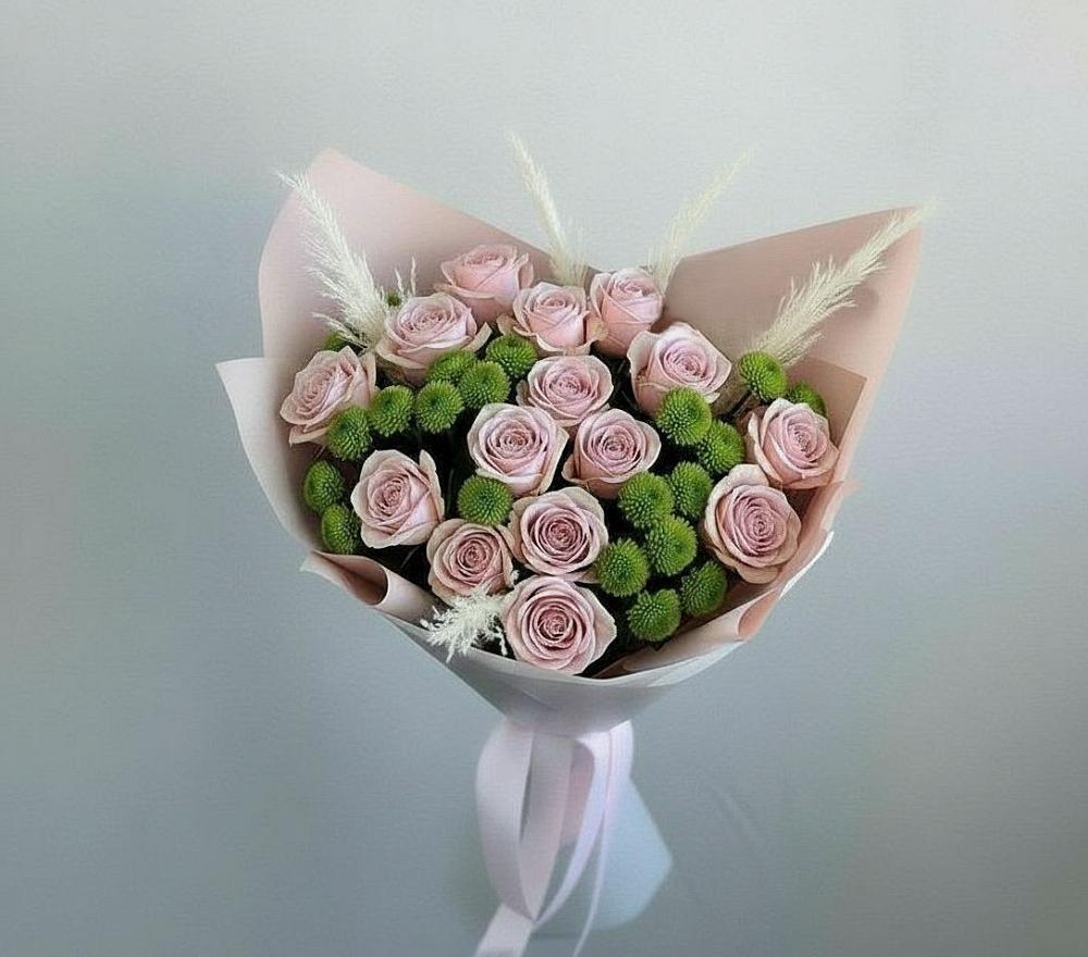 Букет цветов из: Розы и Хризантемы в Вахтане