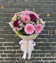 Букет цветов из:  Герберы и Хризантемы в Вахтане