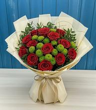 Букет цветов из:  Розы и Хризантемы в Вахтане