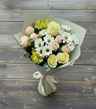 Букет цветов из:  Альстромерии, Розы и Хризантемы в Вахтане