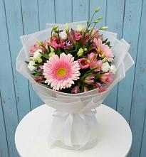 Букет цветов из:  Герберы, Альстромерии и Лизиантусы в Вахтане