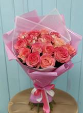 Букет 15 Розовых роз Равель в Вахтане